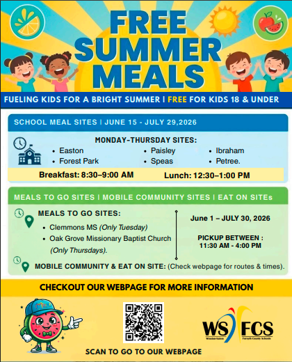 Free Summer Meals Announcement