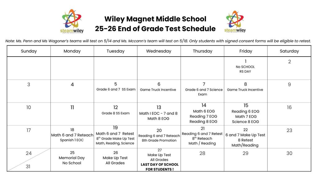 EOG Schedule
