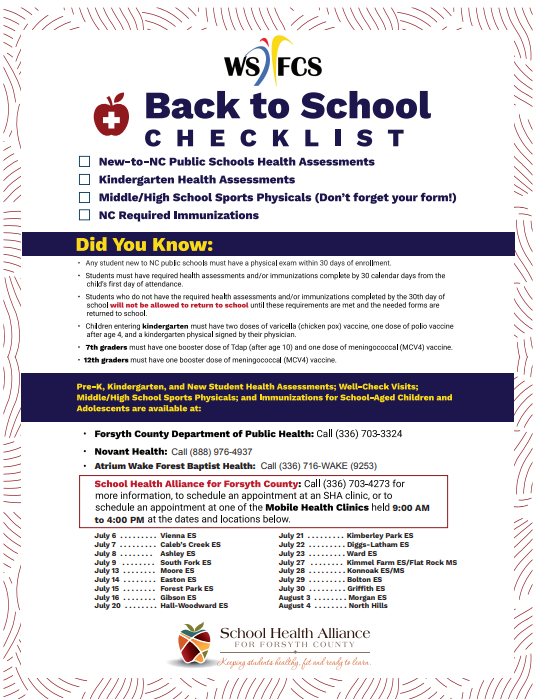 Back to school checklist