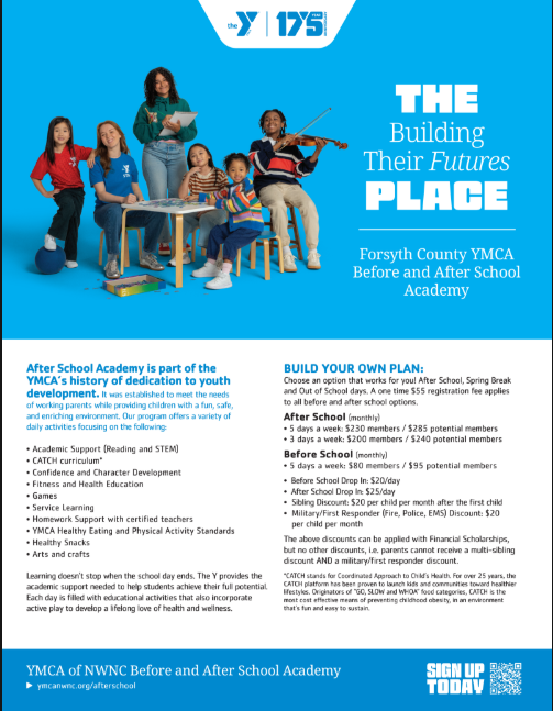 YMCA before and after school care information