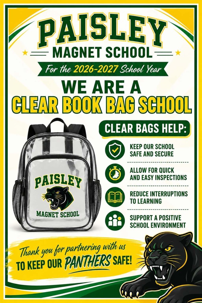 Paisley 2026-2027 Book Bag Requirement