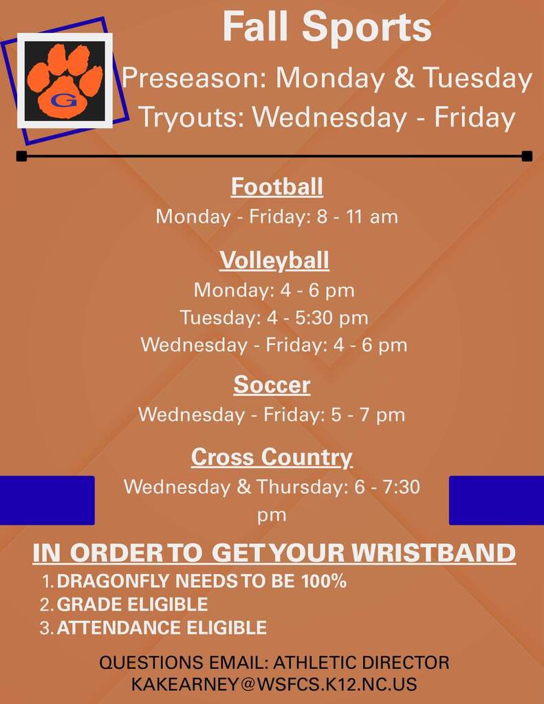 Fall Sport Tryouts