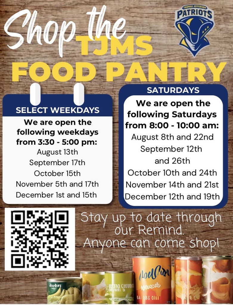 Food Pantry Dates August - December 2026