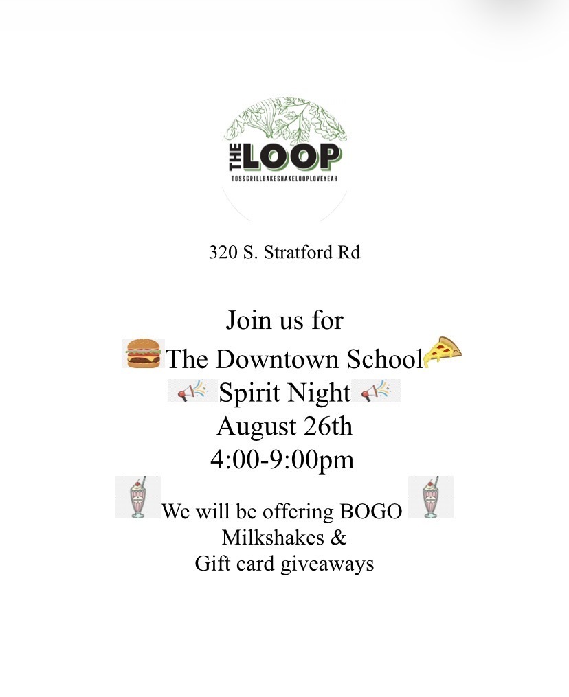 Downtown School Spirit Night at The Loop Aug 26, 2026 4-9pm