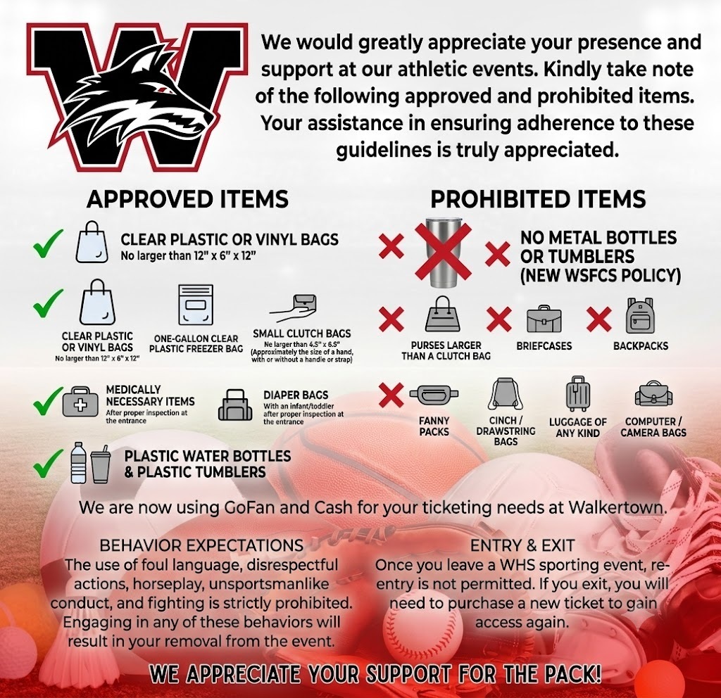 Approved and Prohibited Athletic Event Items