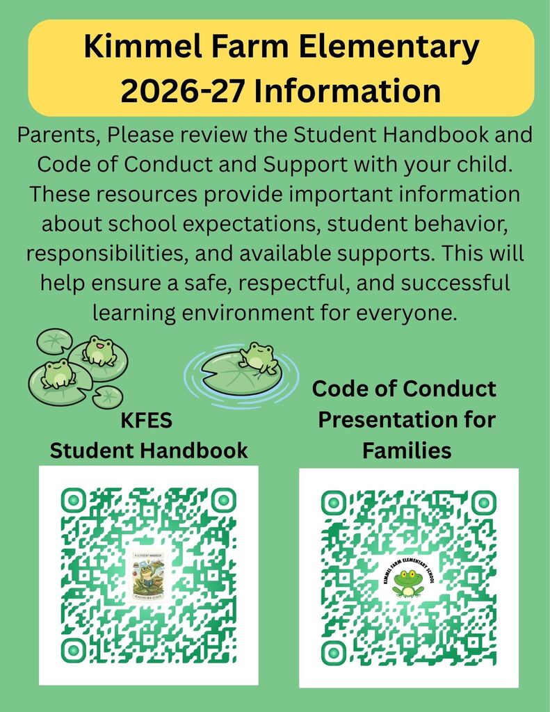 Student Handbook and Code of Conduct and Support #kimmelfarmfrogs