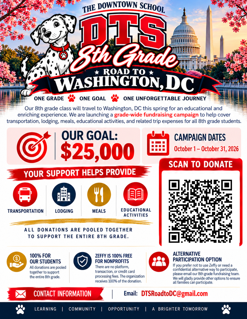 8th grade Washington DC Field trip fundraiser