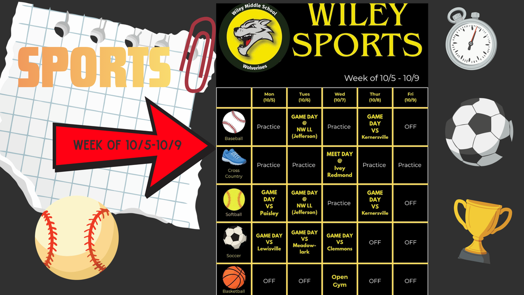 Wiley Sports Weekly Schedle
