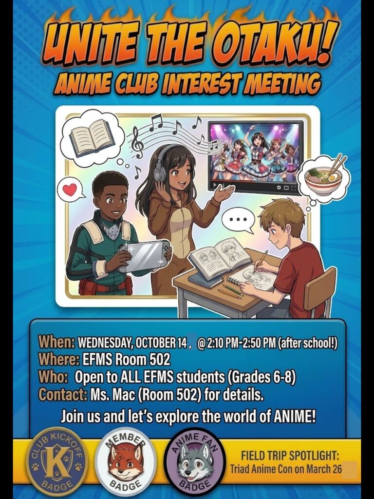 Anime Club Interest Meeting Infographic