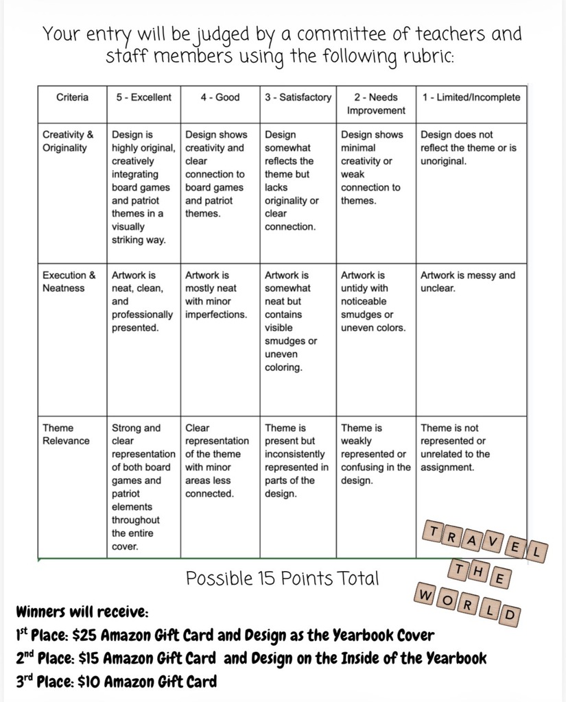Yearbook Cover Contest Rubric