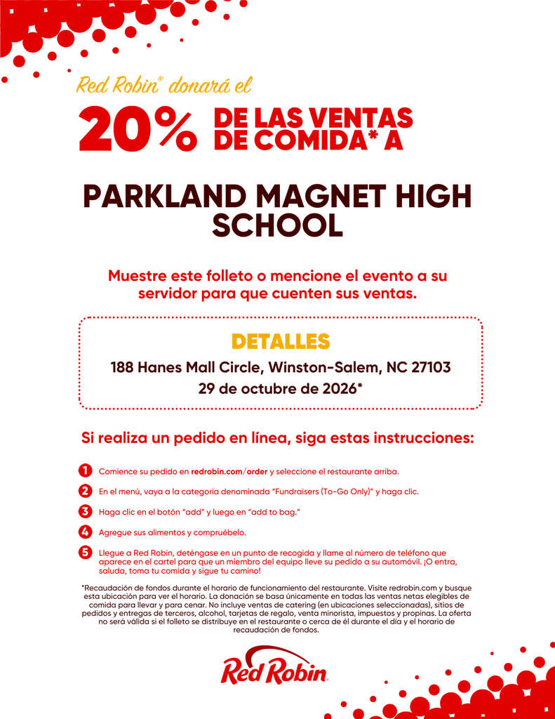 Red Robin Fundraiser 