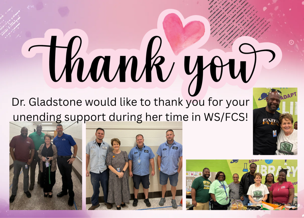Thank you for your support during Dr. Gladstone's time in WS/FCS.