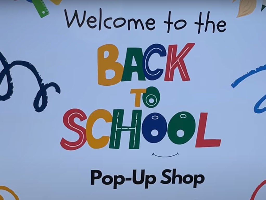 back to school popup shop graphic