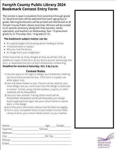 bookmark contest