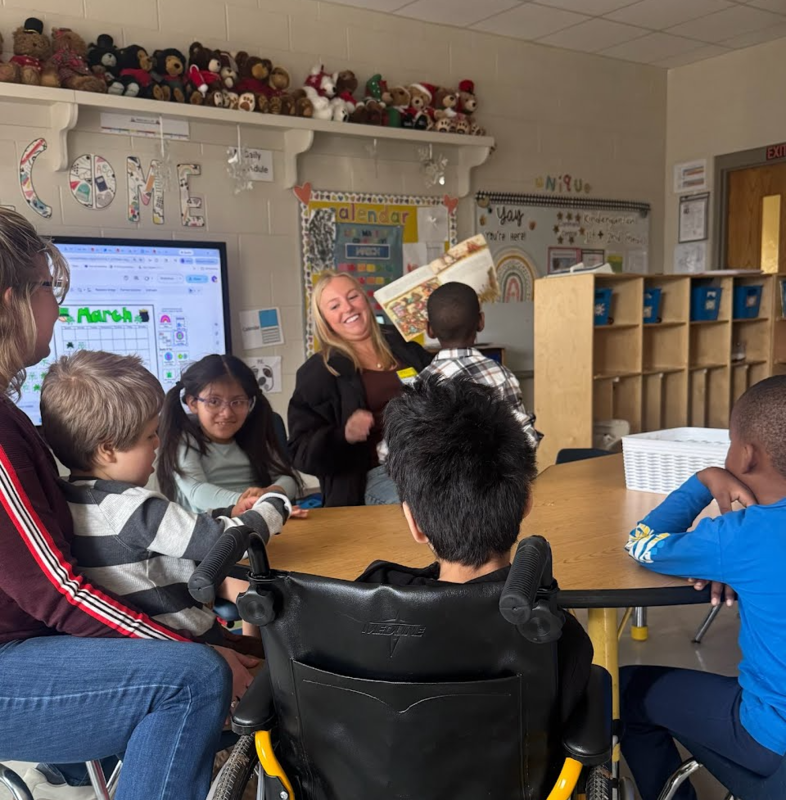 volunteer reading to class