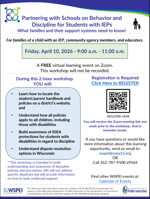 IEP Family Workshop Flyer
