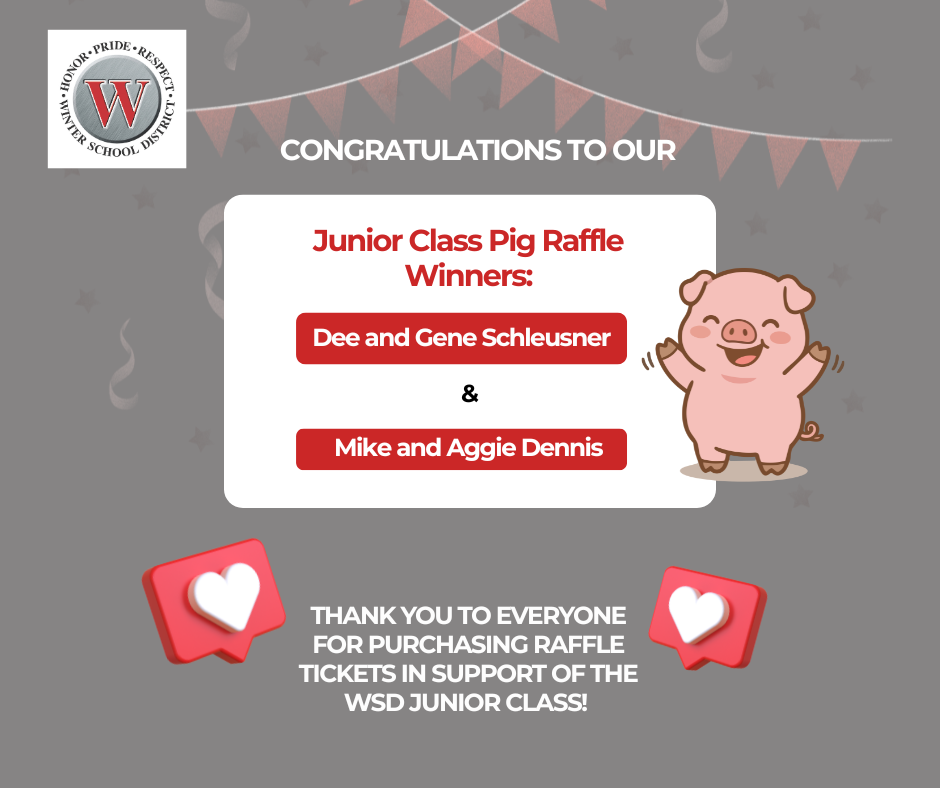 Jr Class 2026 Pig Raffle Winners Announcement