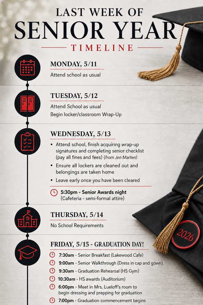 Senior Class Last Week Schedule