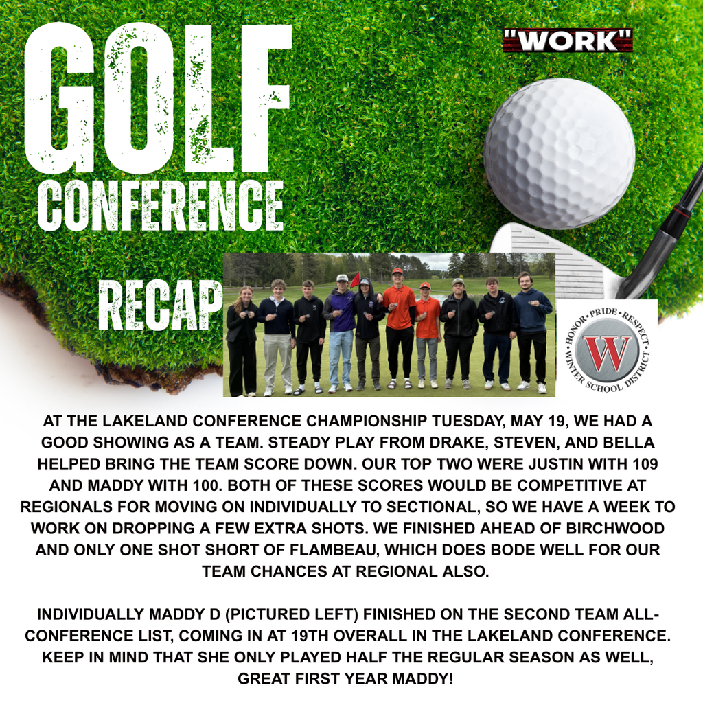 WHS Golf Conference Meet Recap 5/19/26