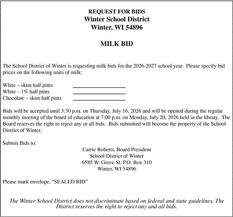 Milk Bid Request