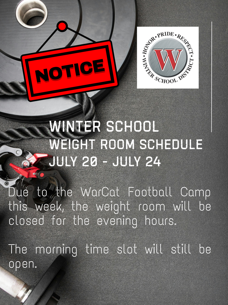WSD Weight Room Notice