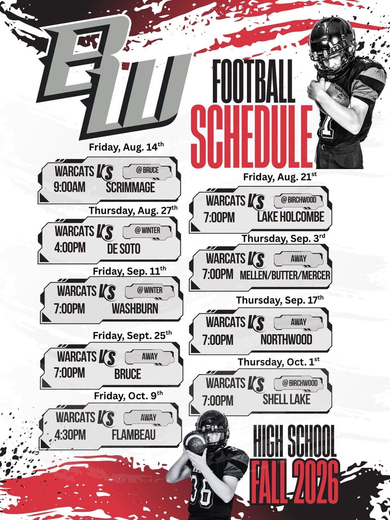 WarCats 2026 HS Football Schedule