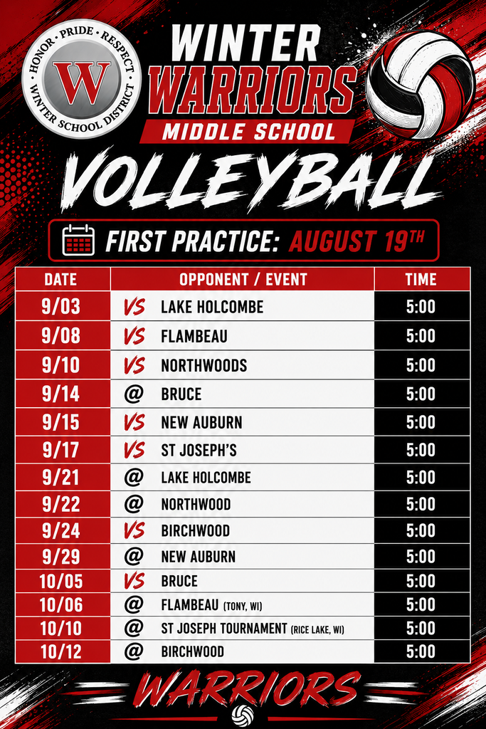 Fall 2026 MSVB Schedule