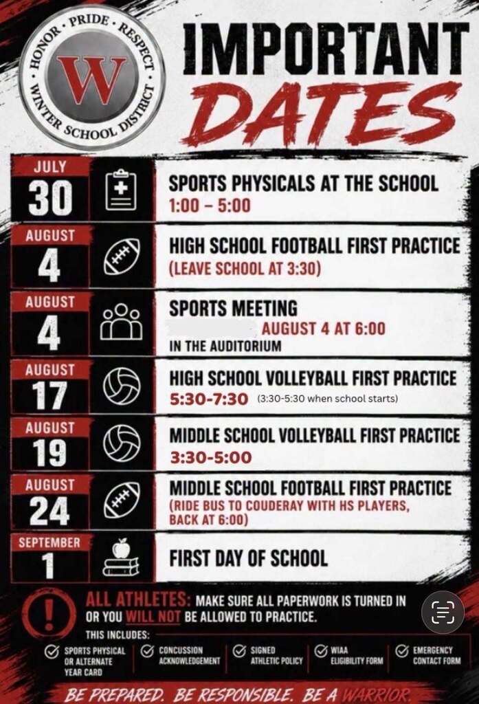 Updated Important Dates