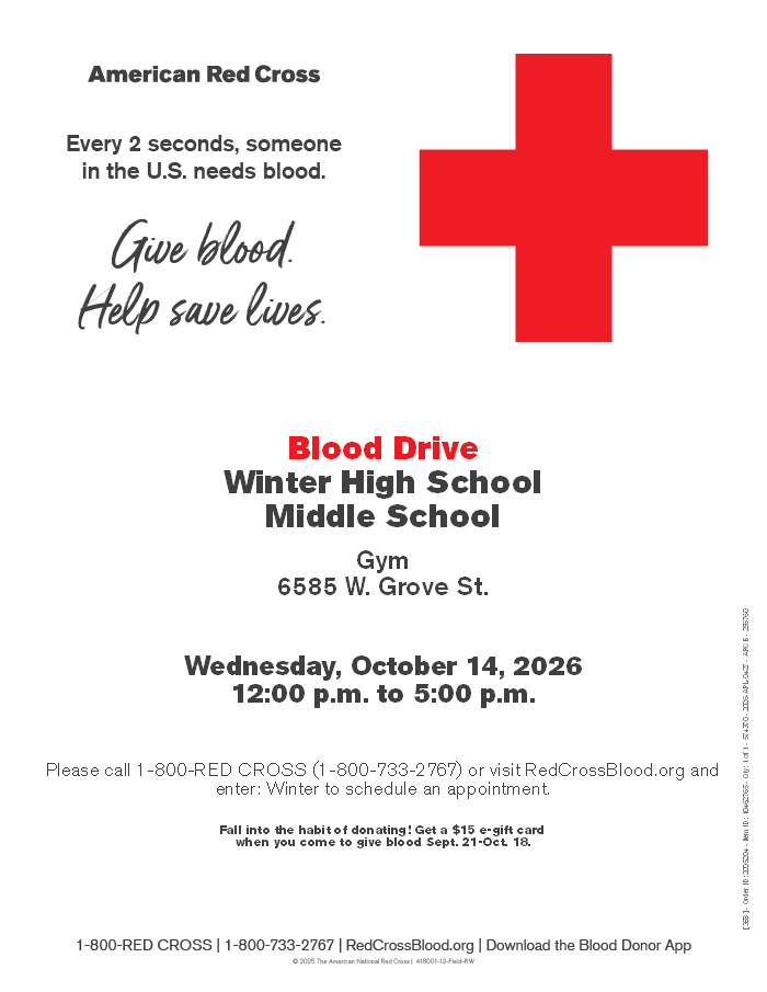 October 2026 Blood Drive