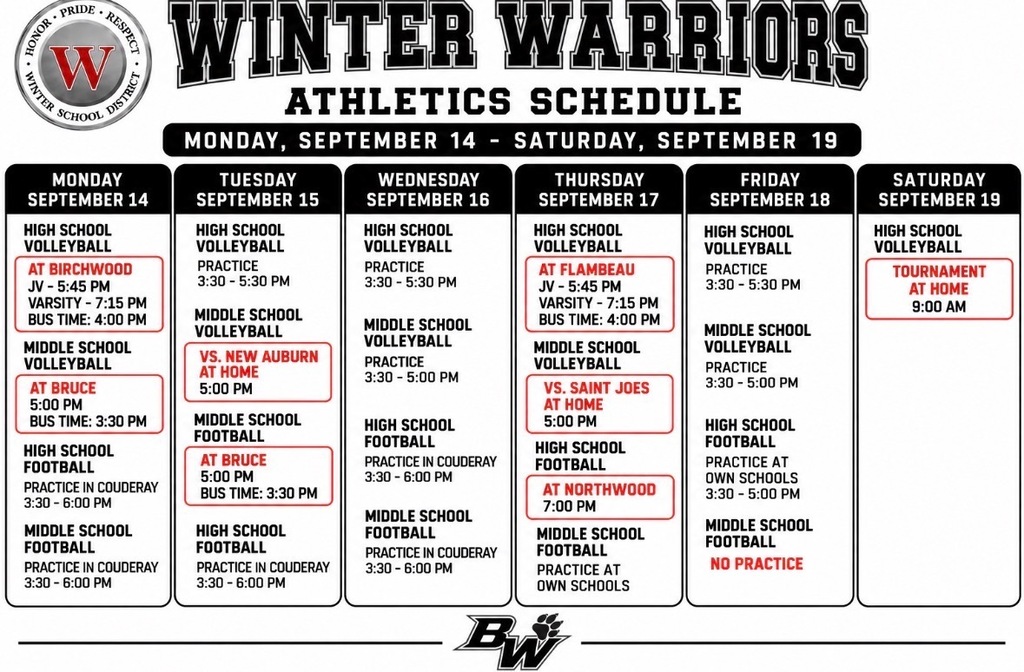 Weekly Athletics Graphic