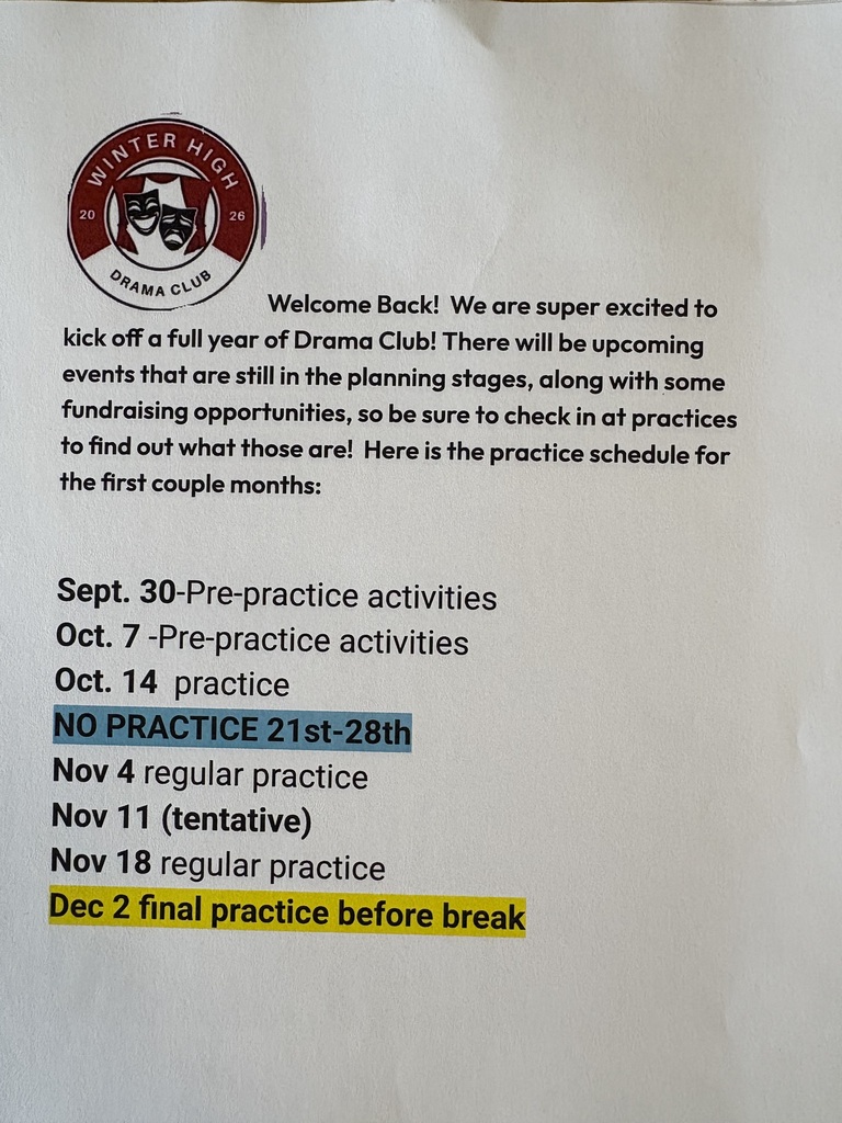 Drama Club Info 1