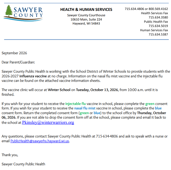 Flu Shot Information for Students