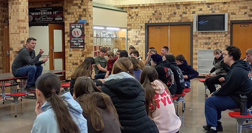 WHS Students Asking Questions of Mr. Olson regarding the Operational Referendum