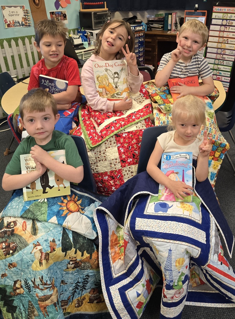 The 4K Students say, "Thank you, Hayward Piecemakers Quilting Guild!"