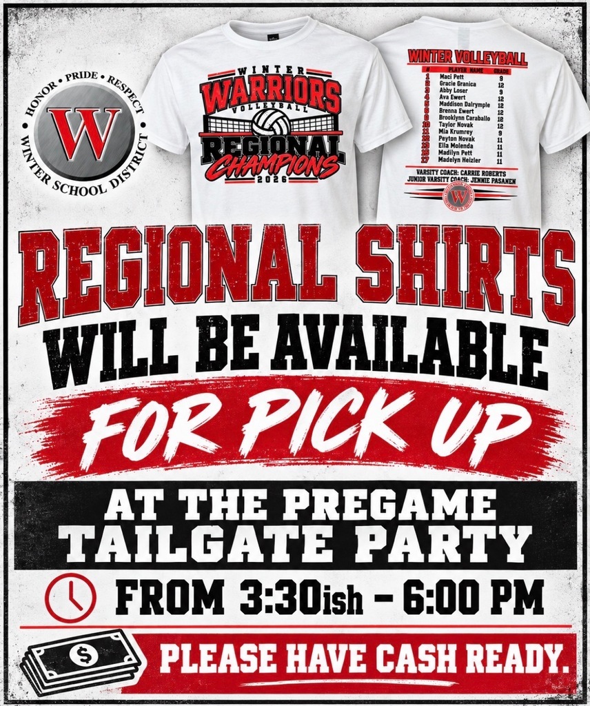 Regional Champion Volleyball Shirts Pick-up info
