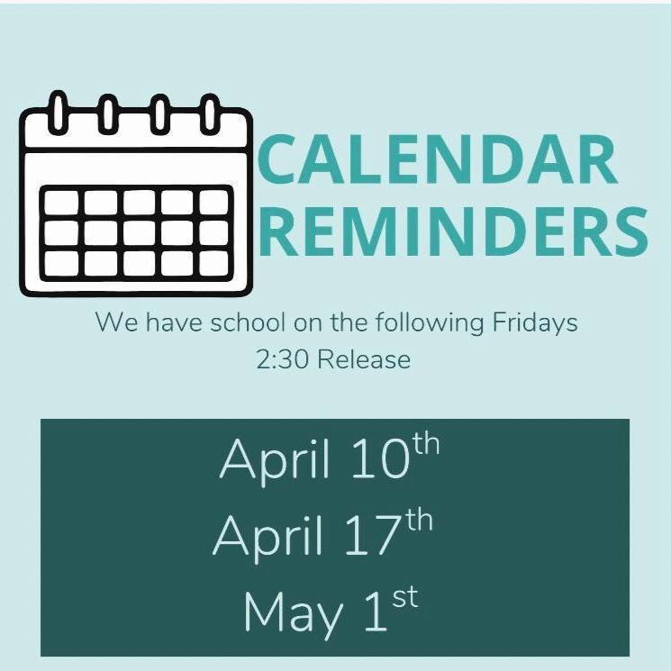 Reminders Friday School