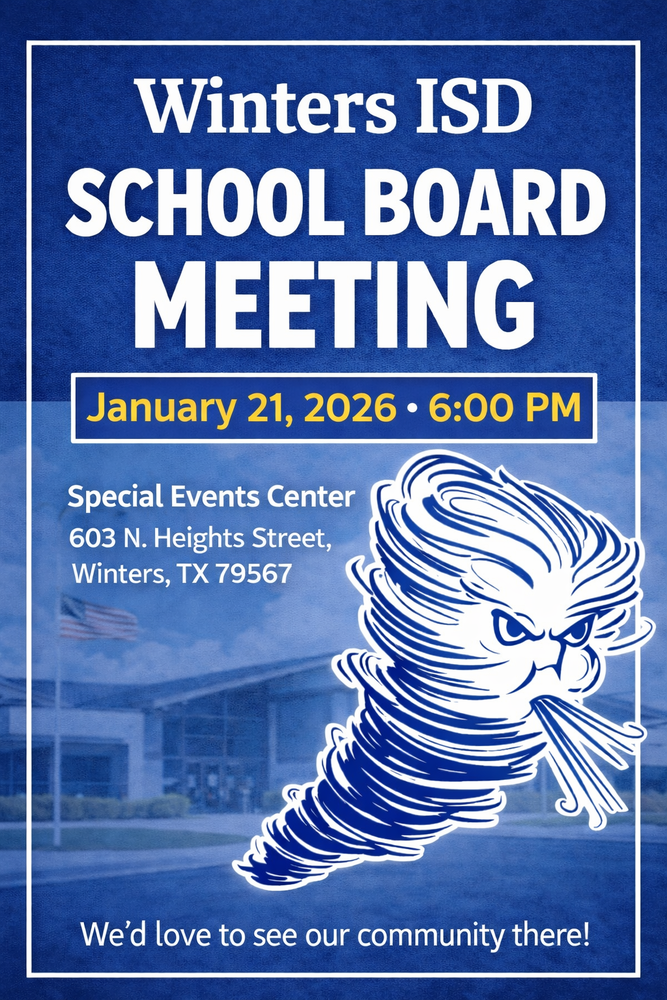 Winters ISD School Board Meeting Jan 21, 2026