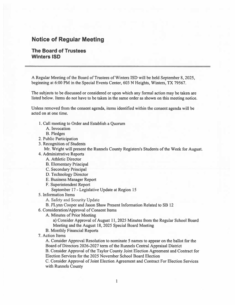 agenda