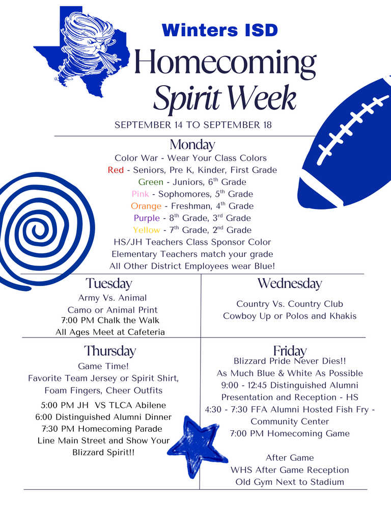 WISD Homecoming Week Activities
