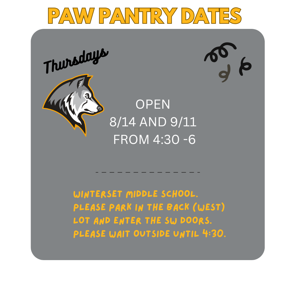 PAW pantry dates
