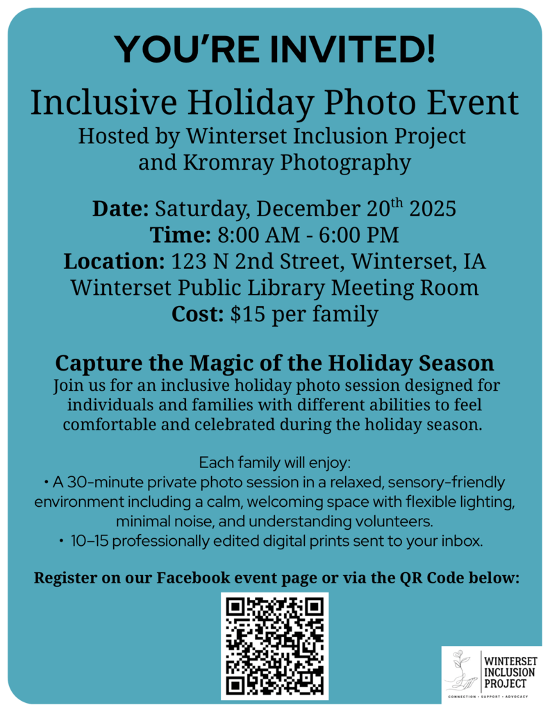 Winterset Inclusion Project Holiday Photo Event