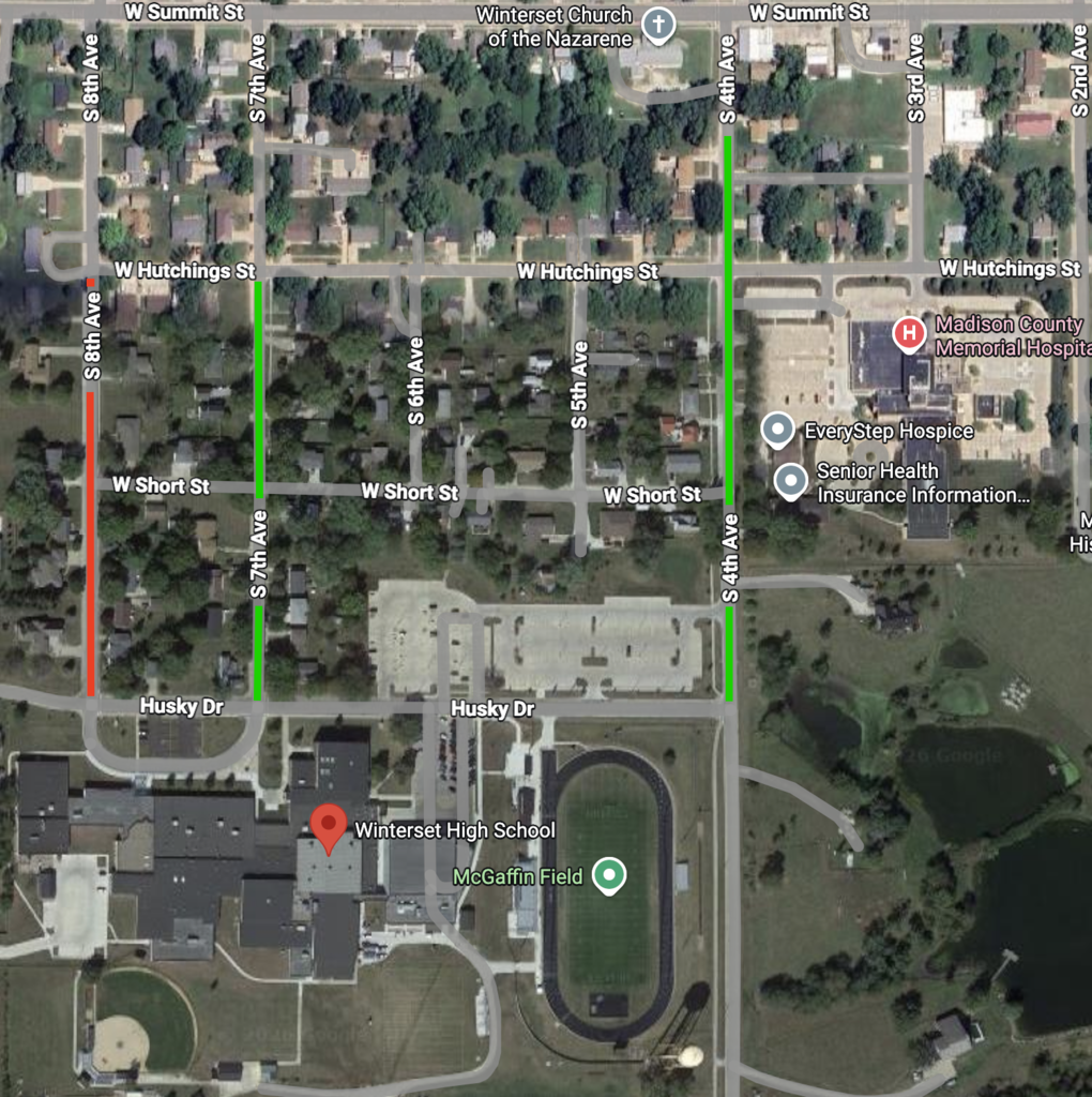 Map of Road Closure on 8th Ave - Week of March 23, 2026
