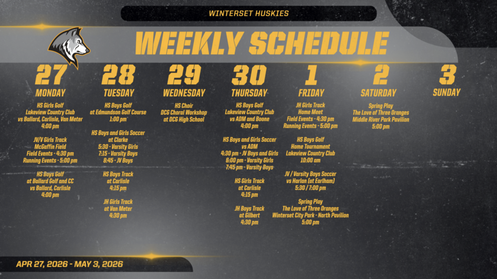 Huskies Activities 4-27-26