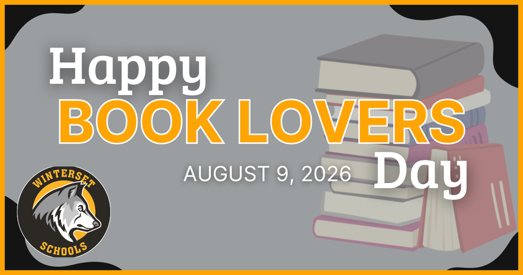A banner in gray with a stack of books, text reads "Happy BOOK LOVERS AUGUST 9, 2026 Day".
