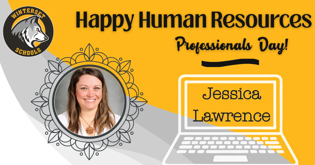 A poster celebrating Human Resources Professionals Day, featuring a picture of a smiling woman named Jessica Lawrence.
