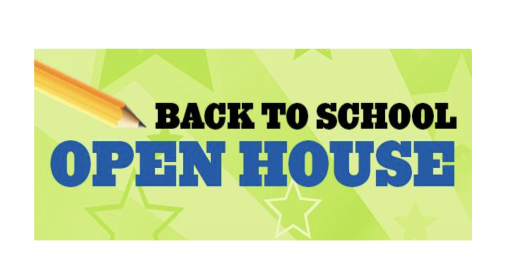 decorative image saying Open House