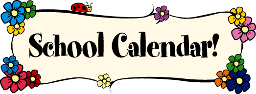 School Calendar banner with flowers and a lady bug