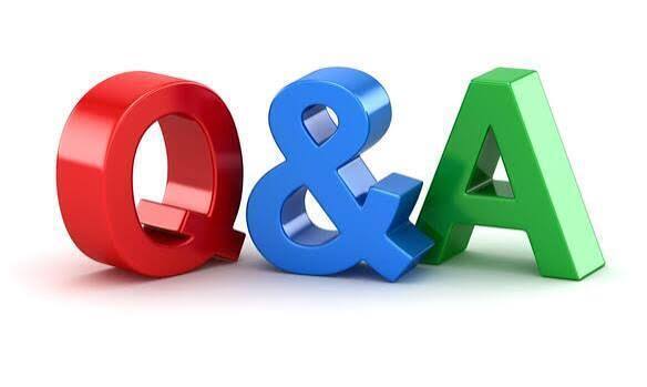 3D block letters spelling "Q&A" sitting side-by-side, with a red "Q", a blue "&", and a green "A".