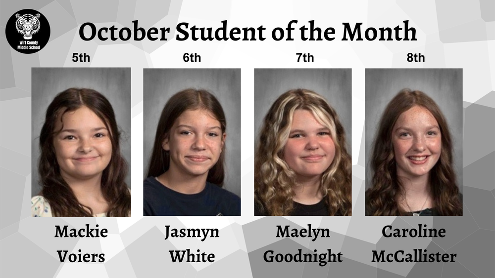 WCMS October Student of the Month