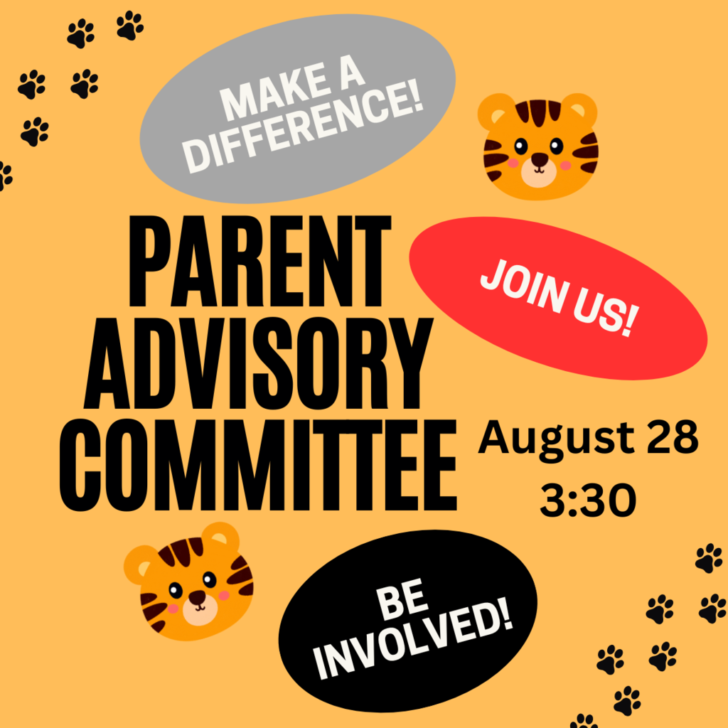 Parent Advisory Committee Meeting announcement August 28 at 3:30pm